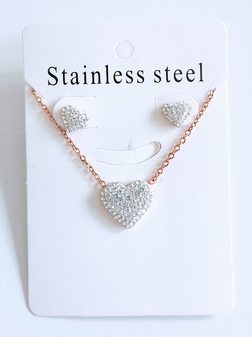 Hearts Necklace Set Stainless Steel Trendy Jewelry Love